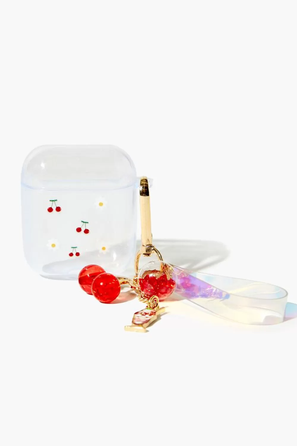 Electronics + Accessories>Forever 21 Cherry Charm Earbuds Holder Red/Multi
