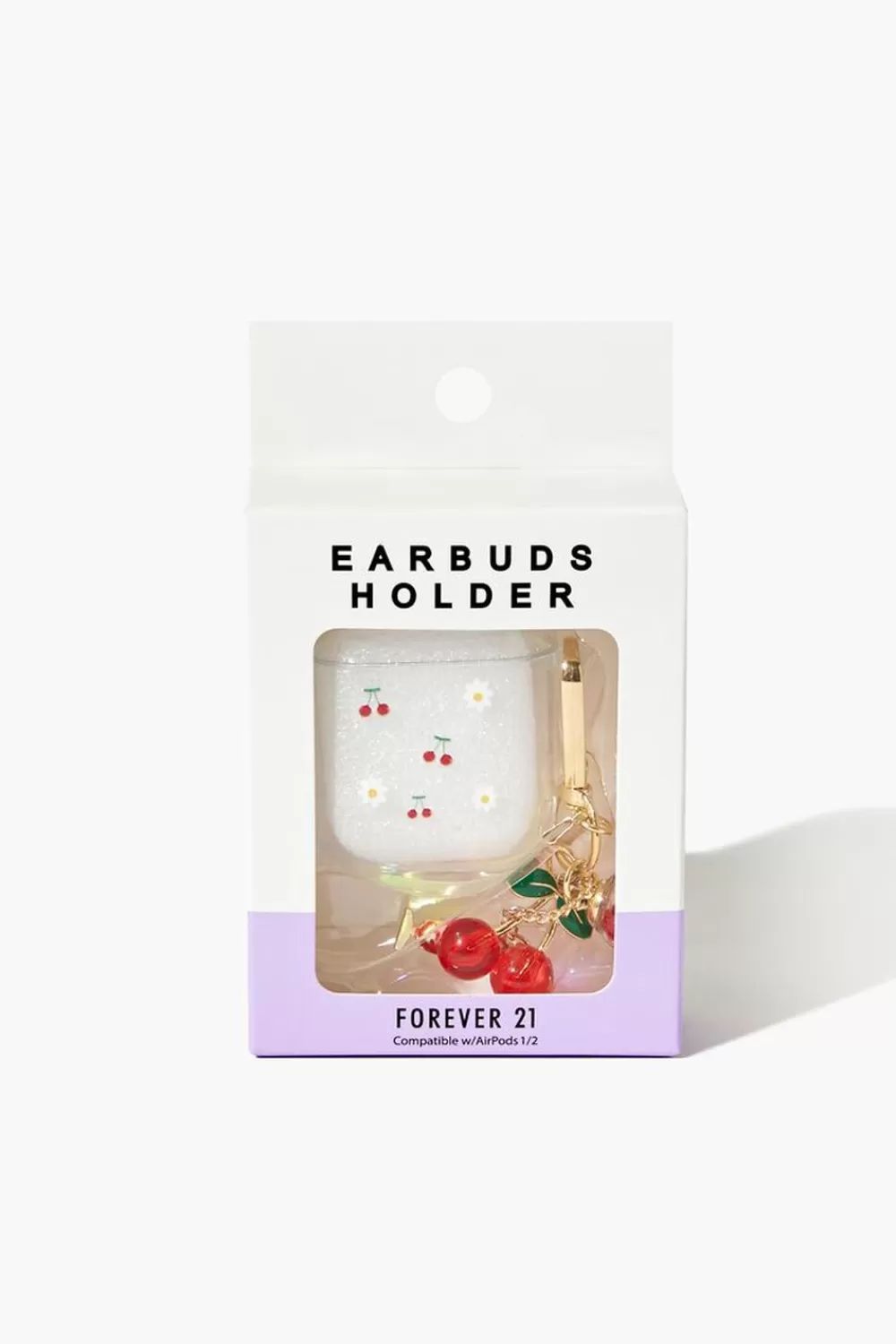 Electronics + Accessories>Forever 21 Cherry Charm Earbuds Holder Red/Multi