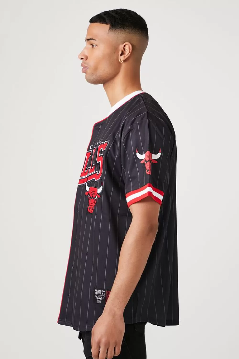 Graphic Tees>Forever 21 Chicago Bulls Embroidered Jersey Black/Multi