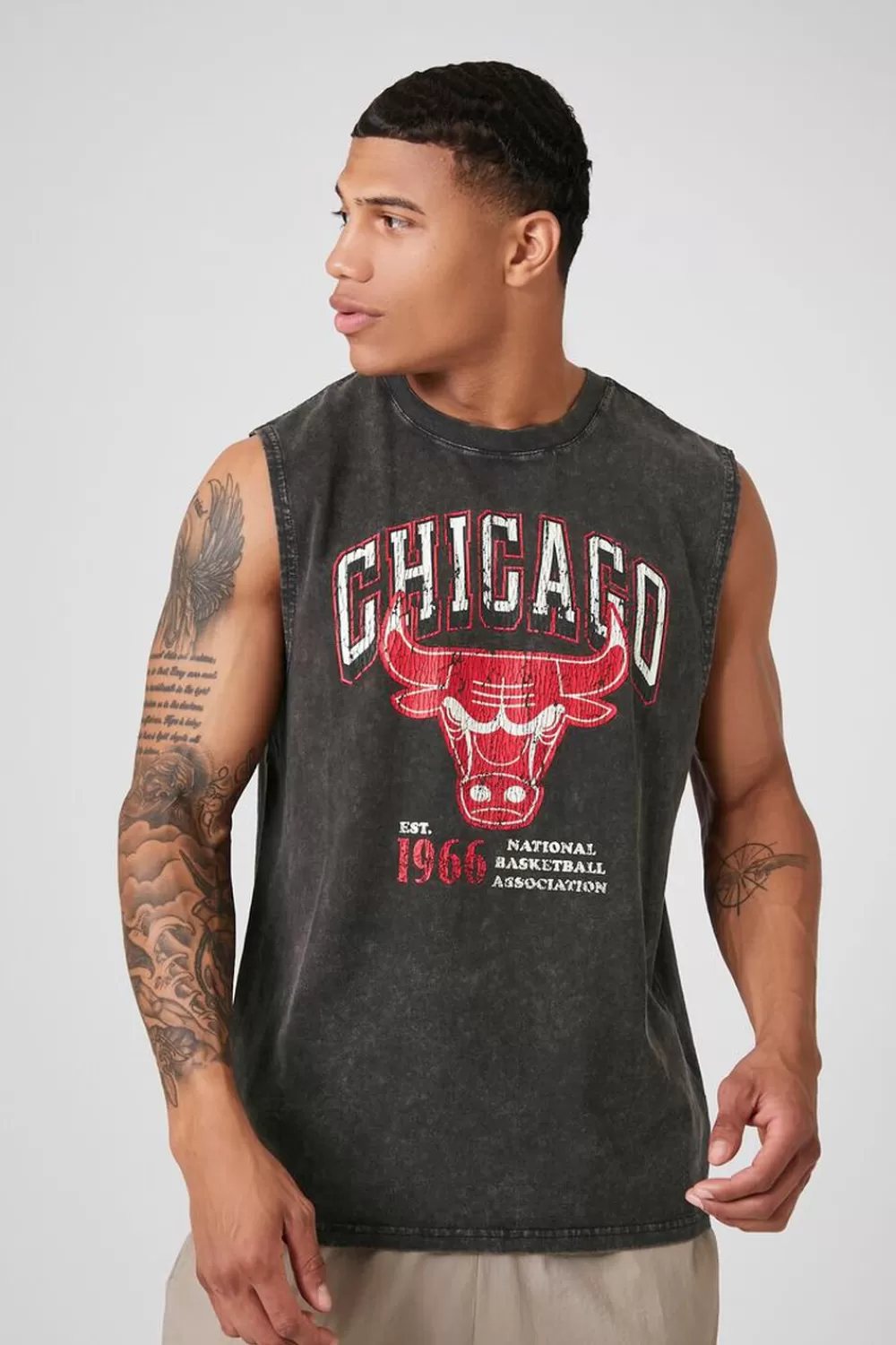 Graphic Tees>Forever 21 Chicago Bulls Graphic Muscle Tee Black/Multi