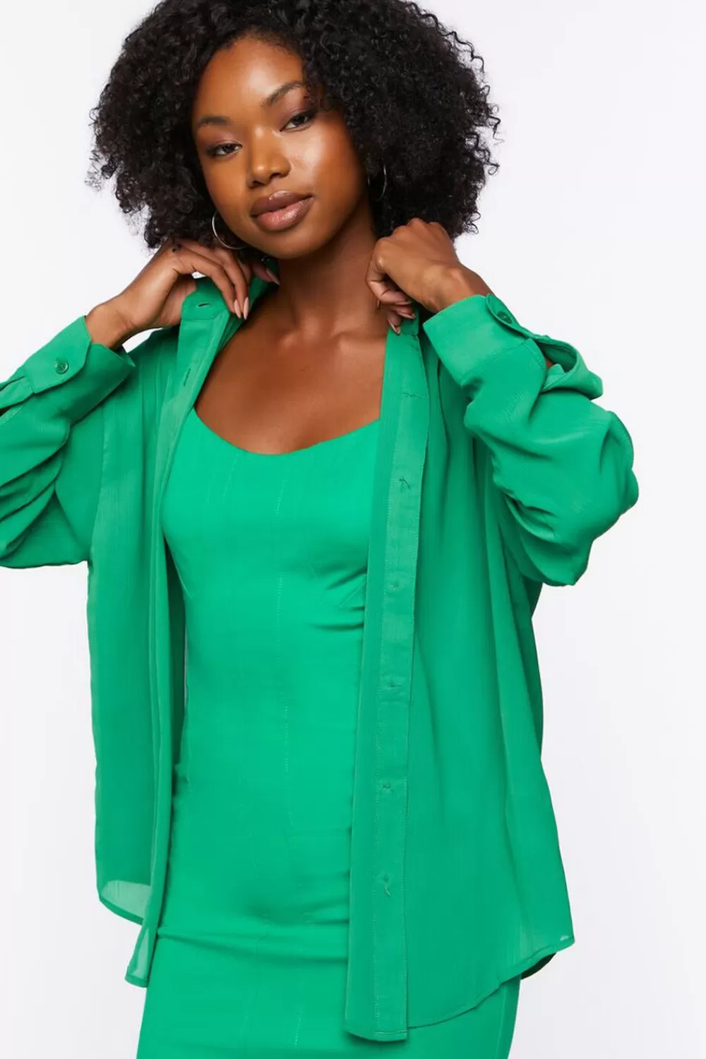 Forever 21 Chiffon Drop-Sleeve Shirt | Women Tops