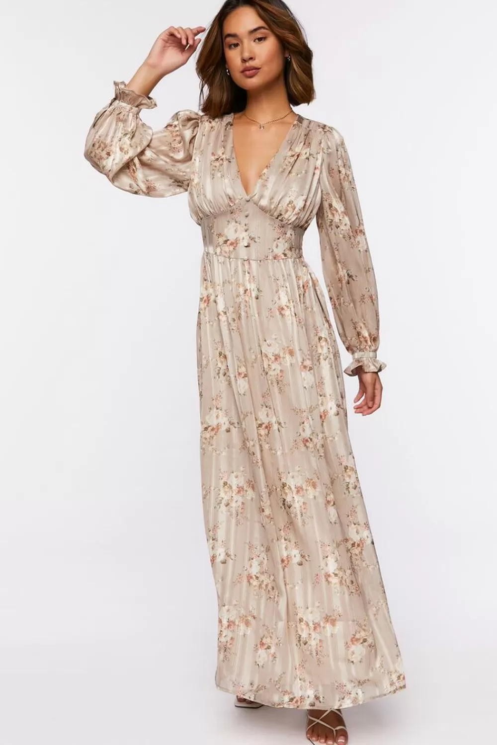 Forever 21 Chiffon Floral Print Maxi Dress | Women Dresses