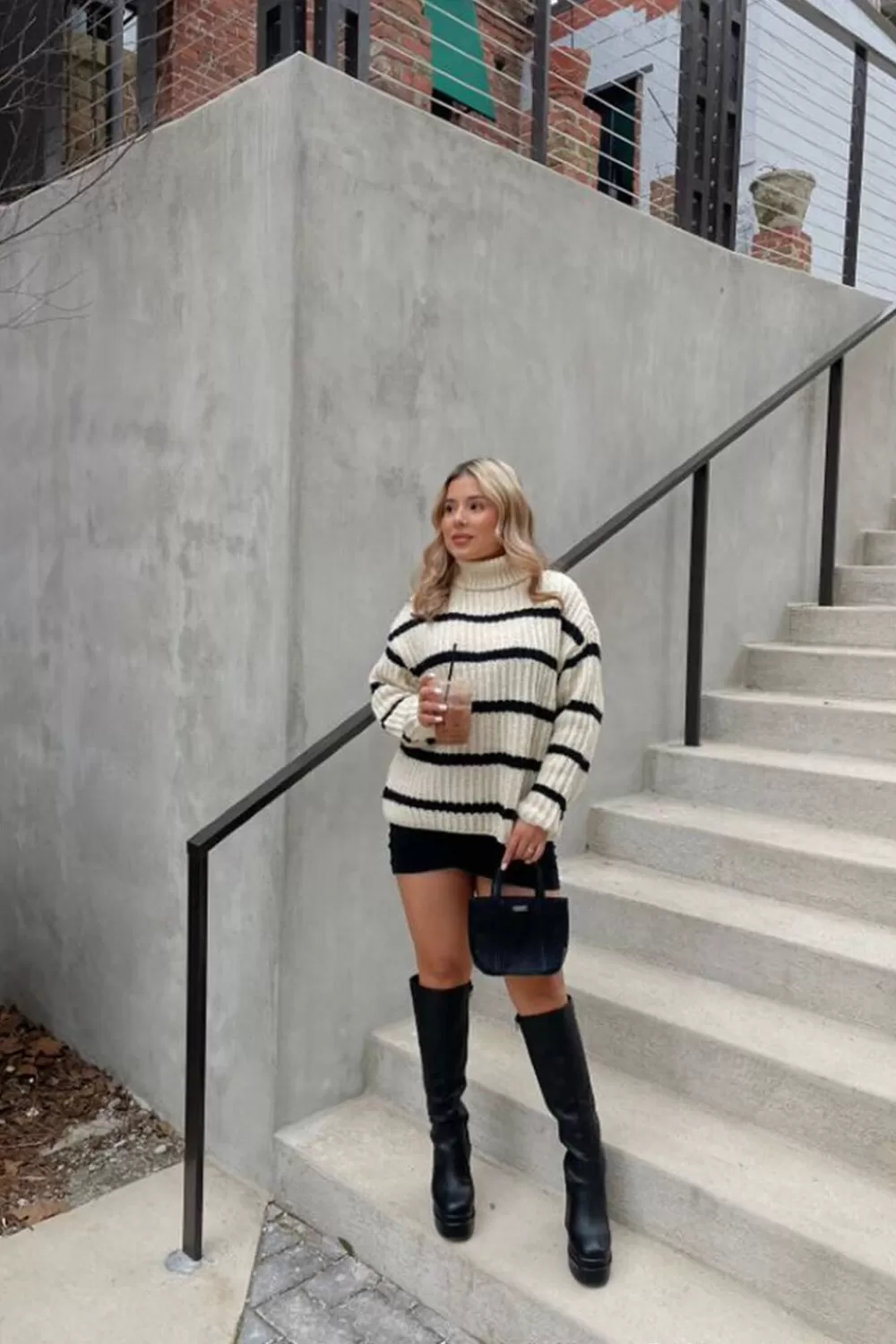 Forever 21 Chunky Striped Turtleneck Sweater | Women Tops