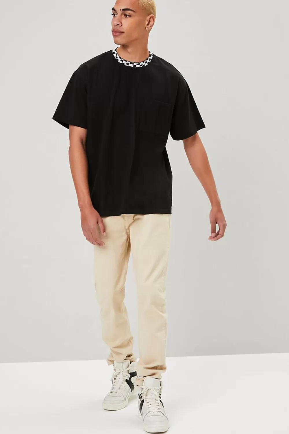 Bottoms>Forever 21 Clean Wash Tapered Jeans Khaki
