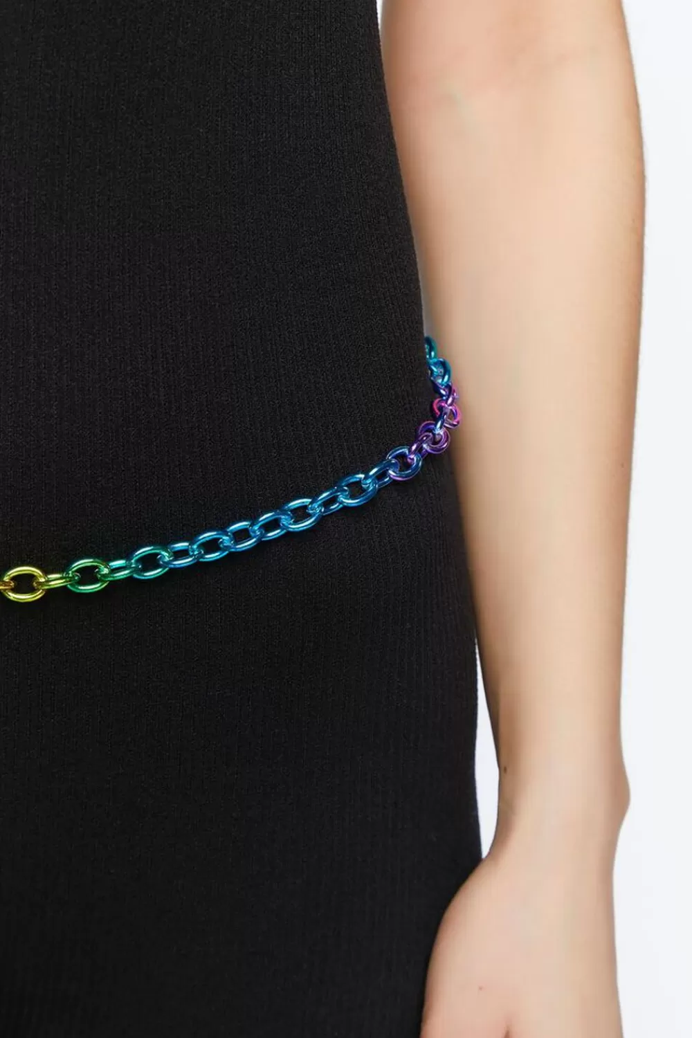 Body Jewelry>Forever 21 Color Cable Chain Hip Belt Multi