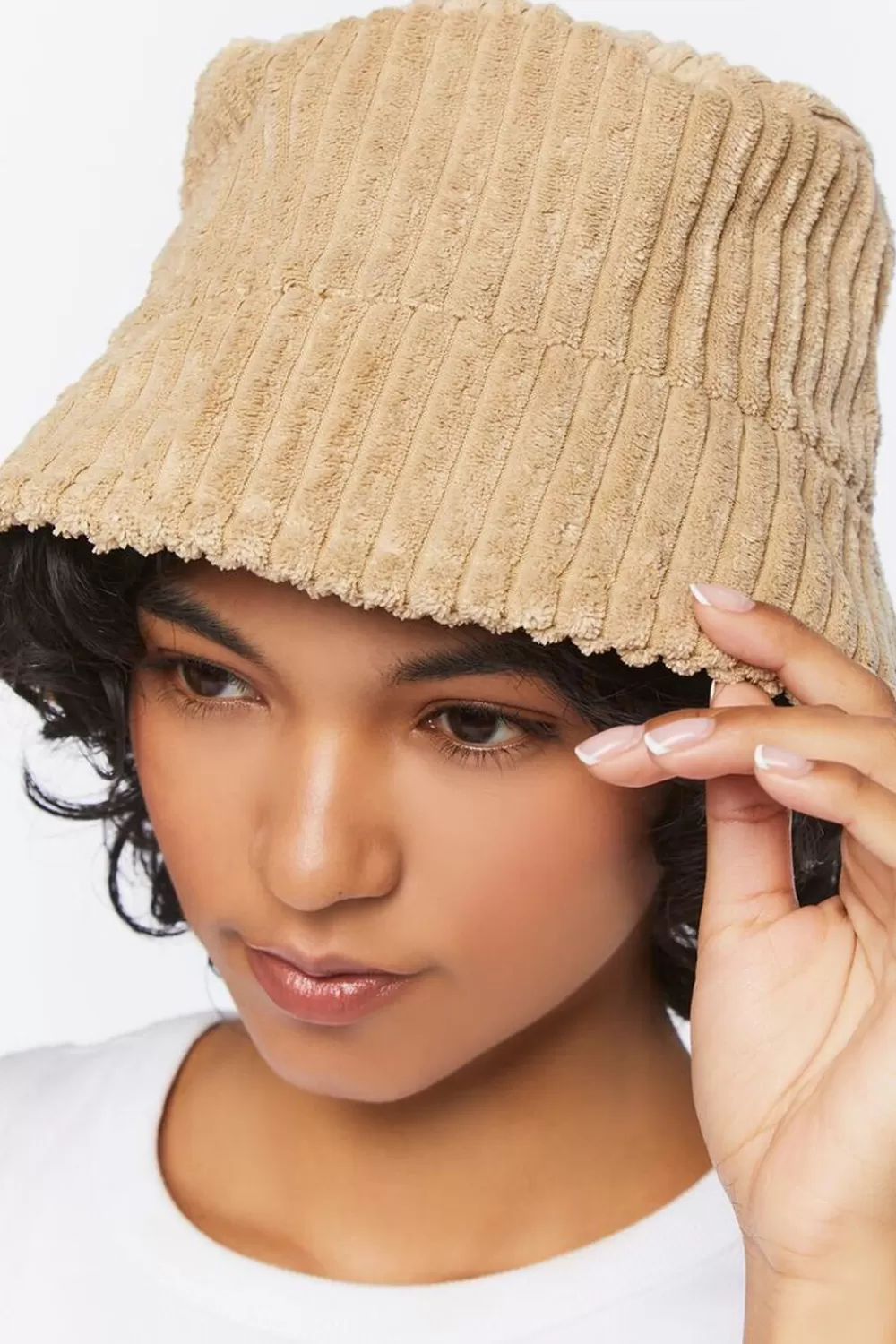 Hats + Beanies>Forever 21 Corduroy Bucket Hat Tan