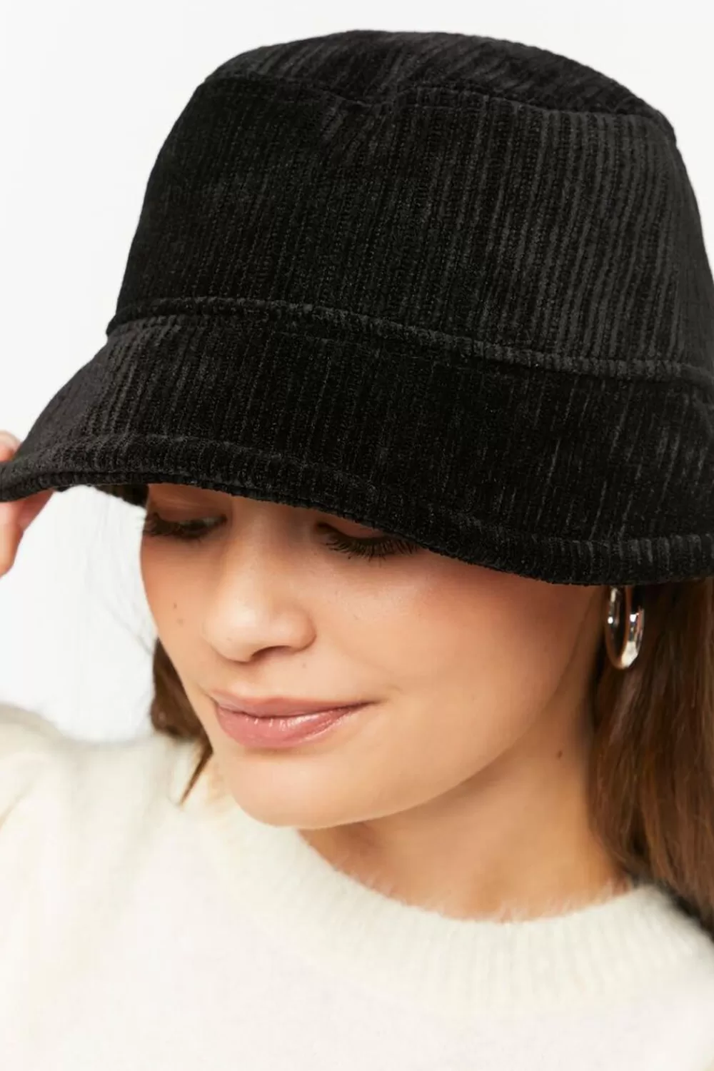 Hats + Beanies>Forever 21 Corduroy Bucket Hat Black