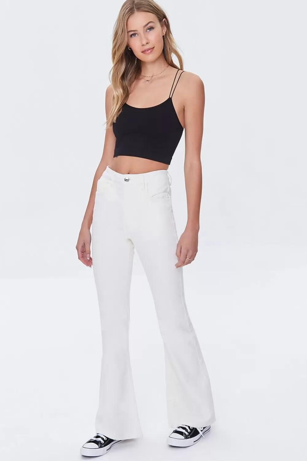 Bottoms>Forever 21 Corduroy Flare Pants Cream