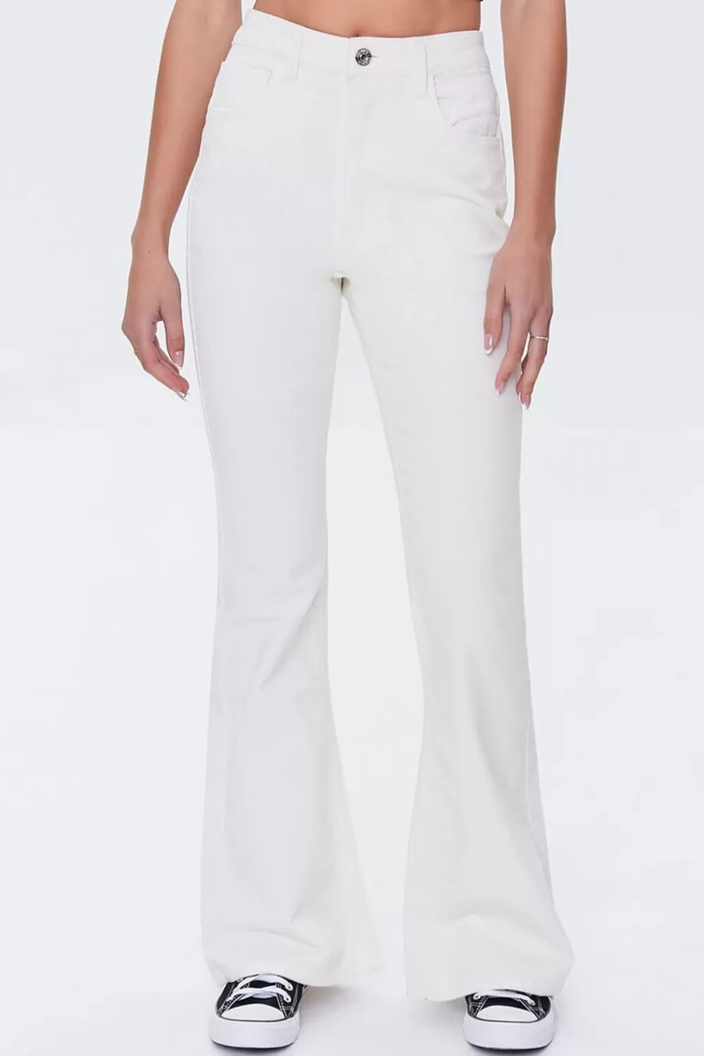 Bottoms>Forever 21 Corduroy Flare Pants Cream