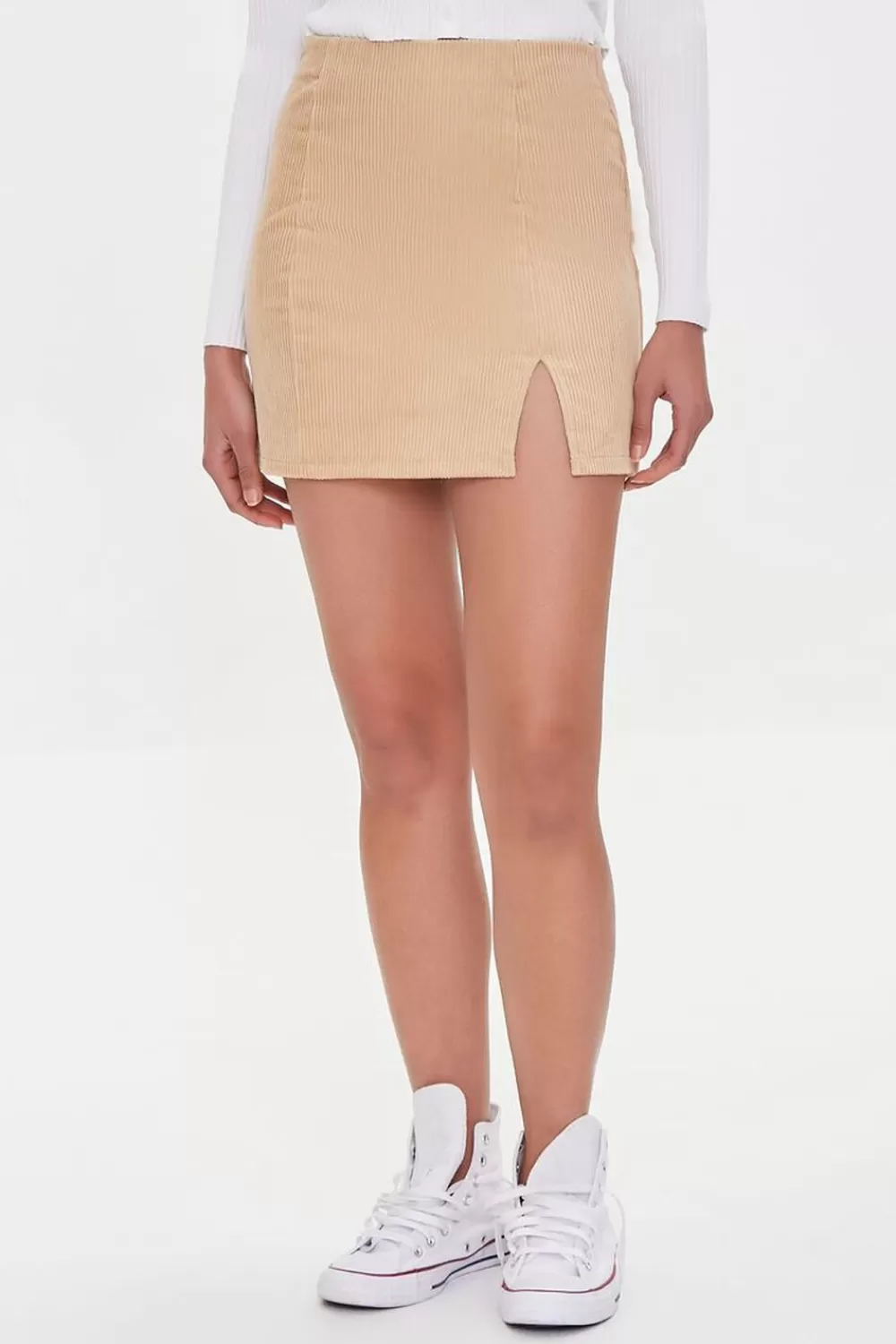Bottoms>Forever 21 Corduroy Mini Skirt Khaki