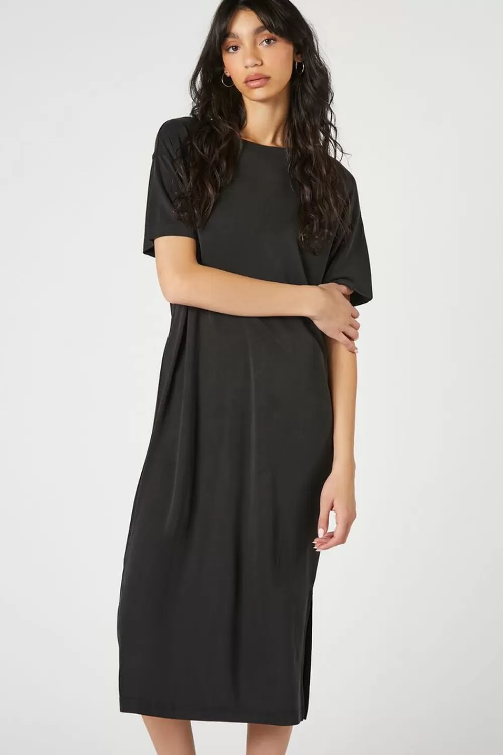 Forever 21 Cotton Midi T-Shirt Dress | Women Dresses