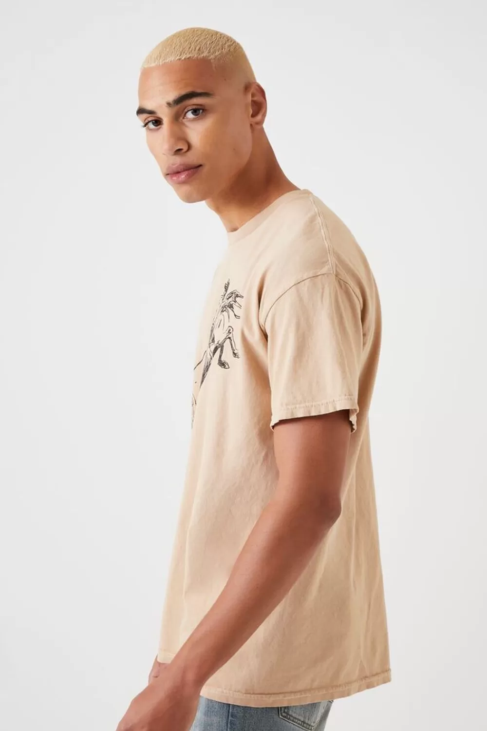 Graphic Tees>Forever 21 Cowboy Graphic Tee Taupe/Multi