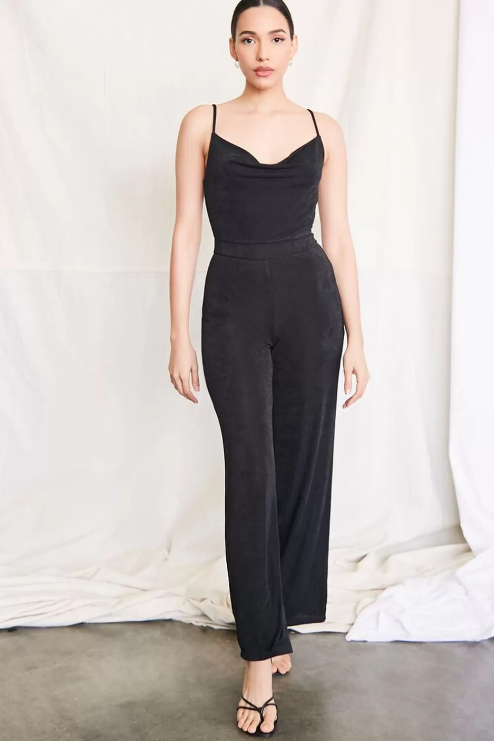 Rompers + Jumpsuits>Forever 21 Cowl Neck Cami Jumpsuit Black