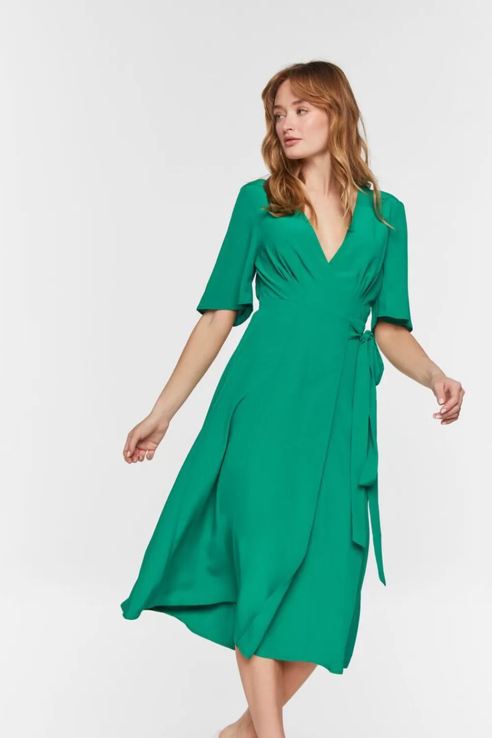 Forever 21 Crepe Midi Wrap Dress | Women Dresses