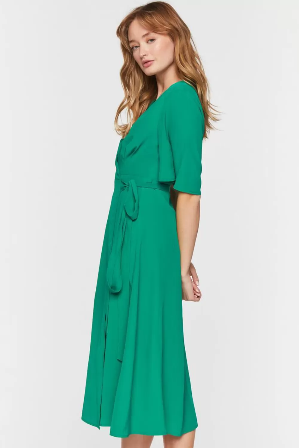 Forever 21 Crepe Midi Wrap Dress | Women Dresses