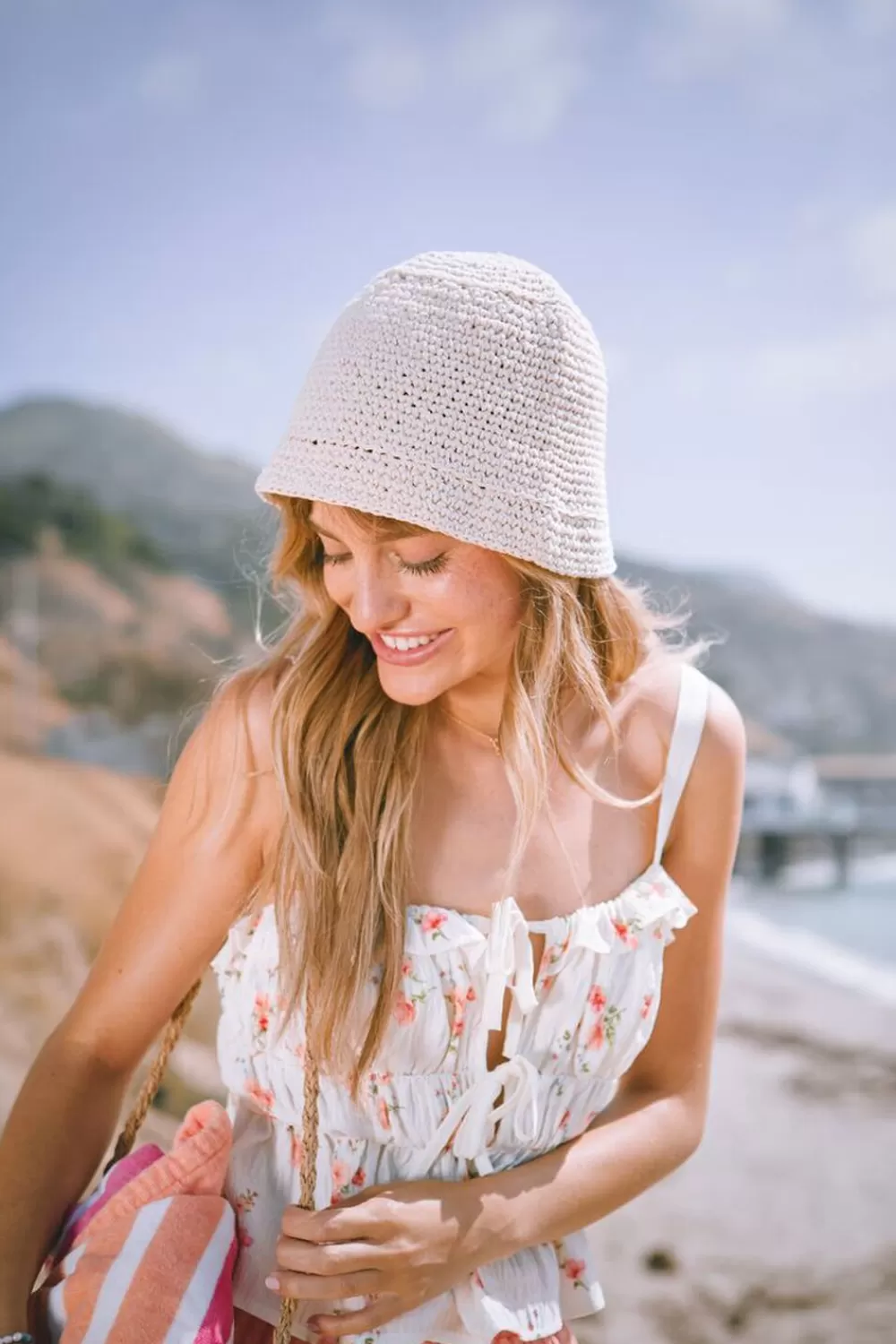 Hats + Beanies>Forever 21 Crochet Bucket Hat Cream