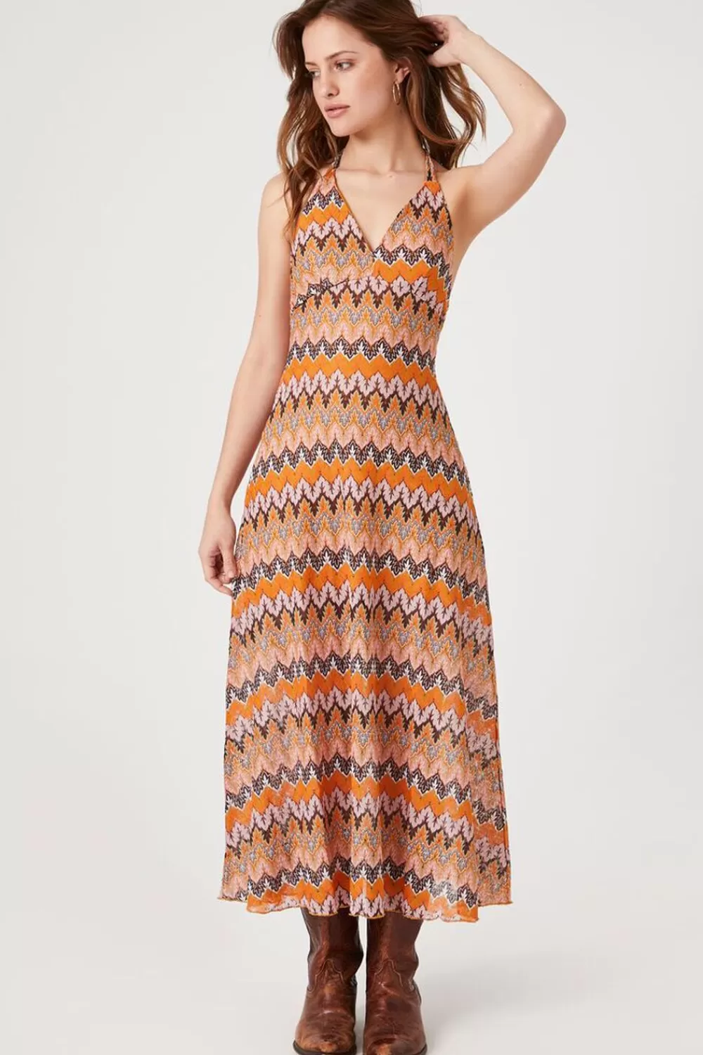 Forever 21 Crochet Ornate Print Halter Dress | Women Dresses