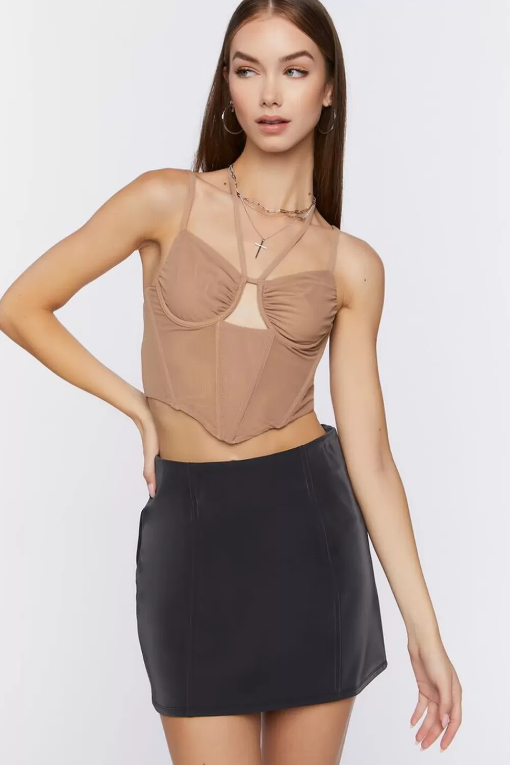 Forever 21 Cropped Cutout Bustier Cami | Women Tops