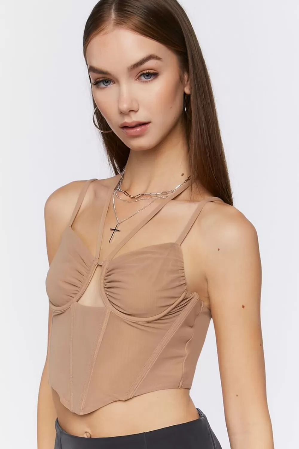 Forever 21 Cropped Cutout Bustier Cami | Women Tops
