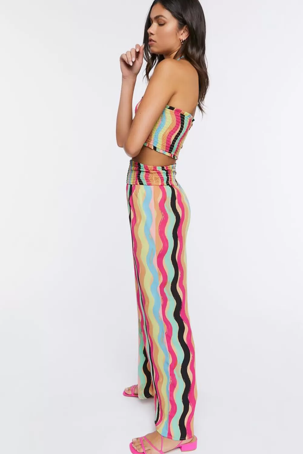 Forever 21 Cropped Halter Cami & Pants Set | Women Tops