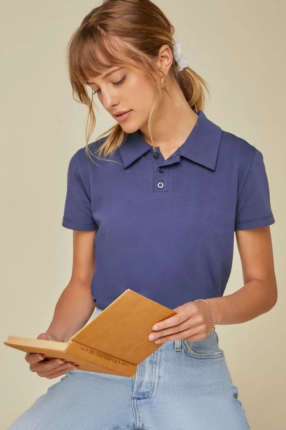 Forever 21 Cropped Jersey-Knit Polo Shirt | Women Tops