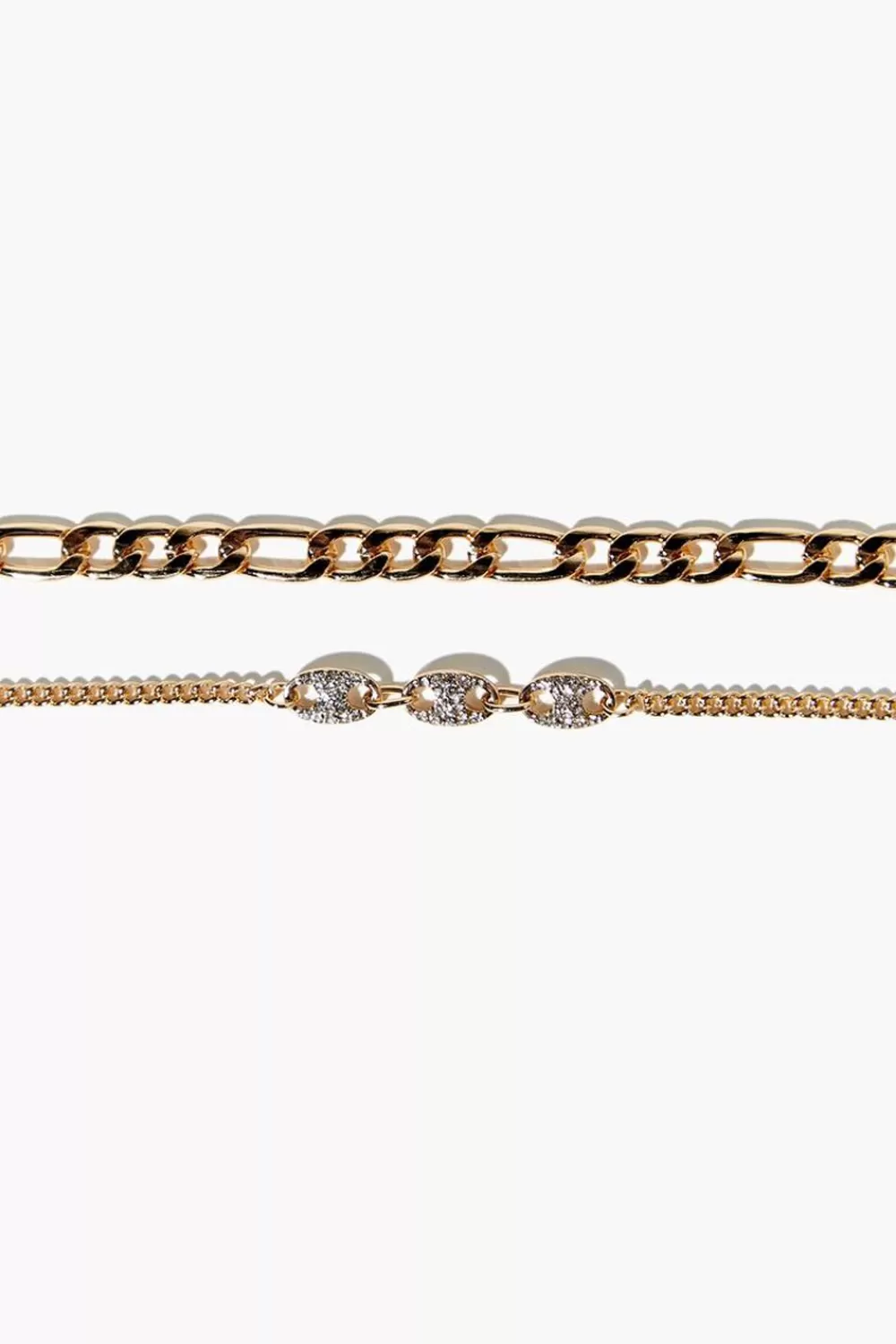 Bracelets>Forever 21 Curb Chain Bracelet Set Gold