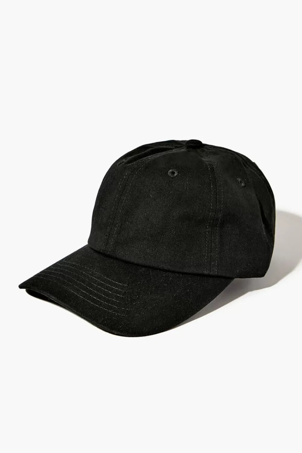 Hats + Beanies>Forever 21 Curved-Brim Baseball Cap Black