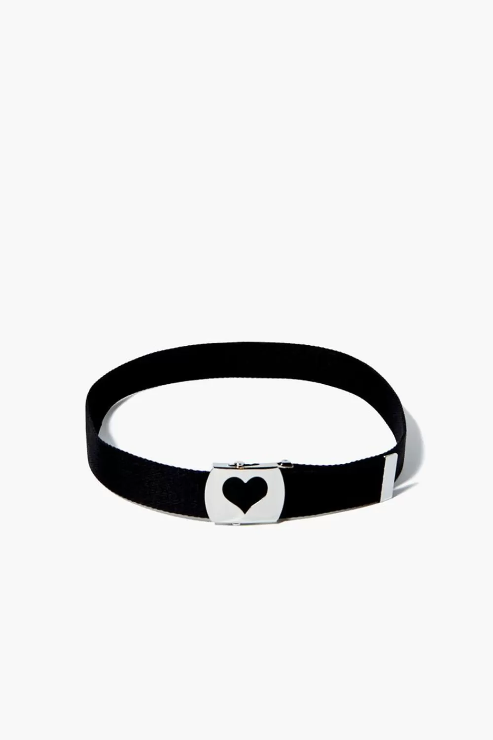 Belts>Forever 21 Cutout Heart Hip Belt Black/Silver