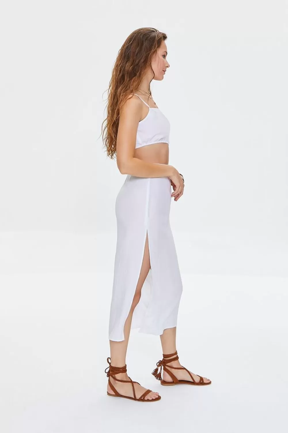 Dresses>Forever 21 Cutout Midi Dress White