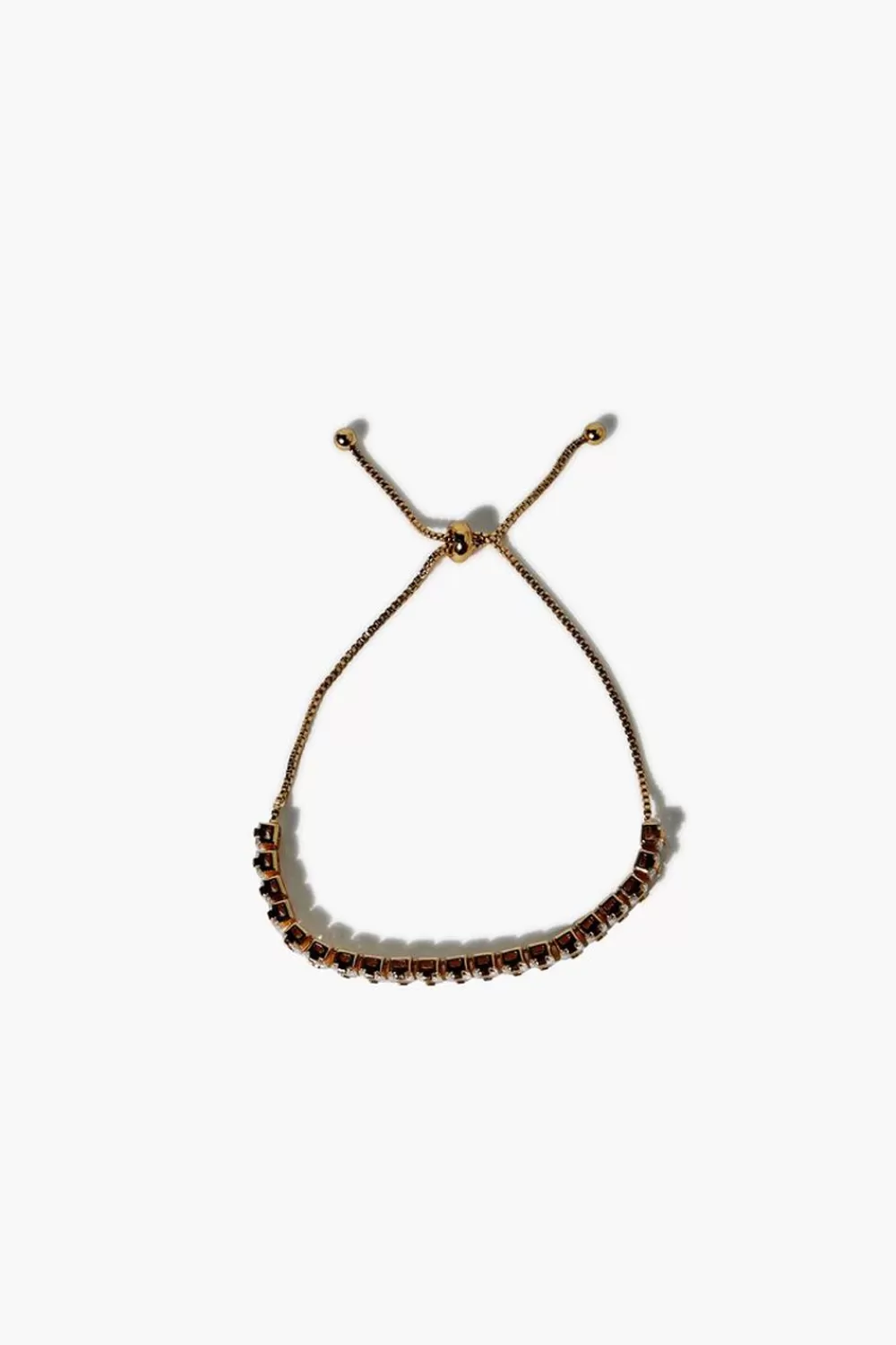 Bracelets>Forever 21 Cz Pull Cord Bracelet Clear/Gold