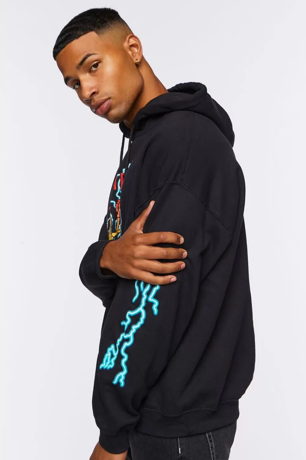 Graphic Tees>Forever 21 Death Row Records Graphic Hoodie Black/Multi