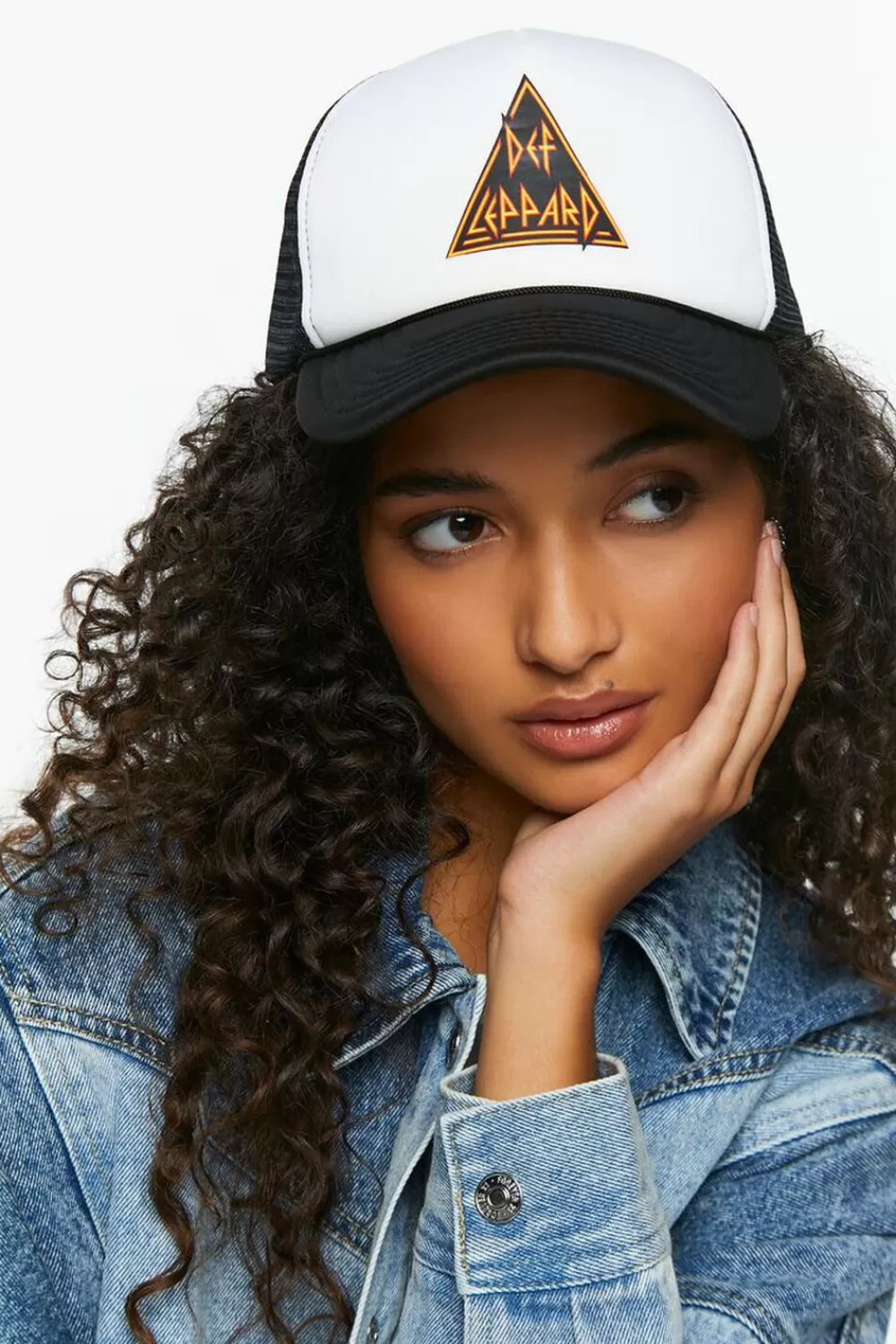 Hats + Beanies>Forever 21 Def Leppard Graphic Trucker Hat Black/Multi