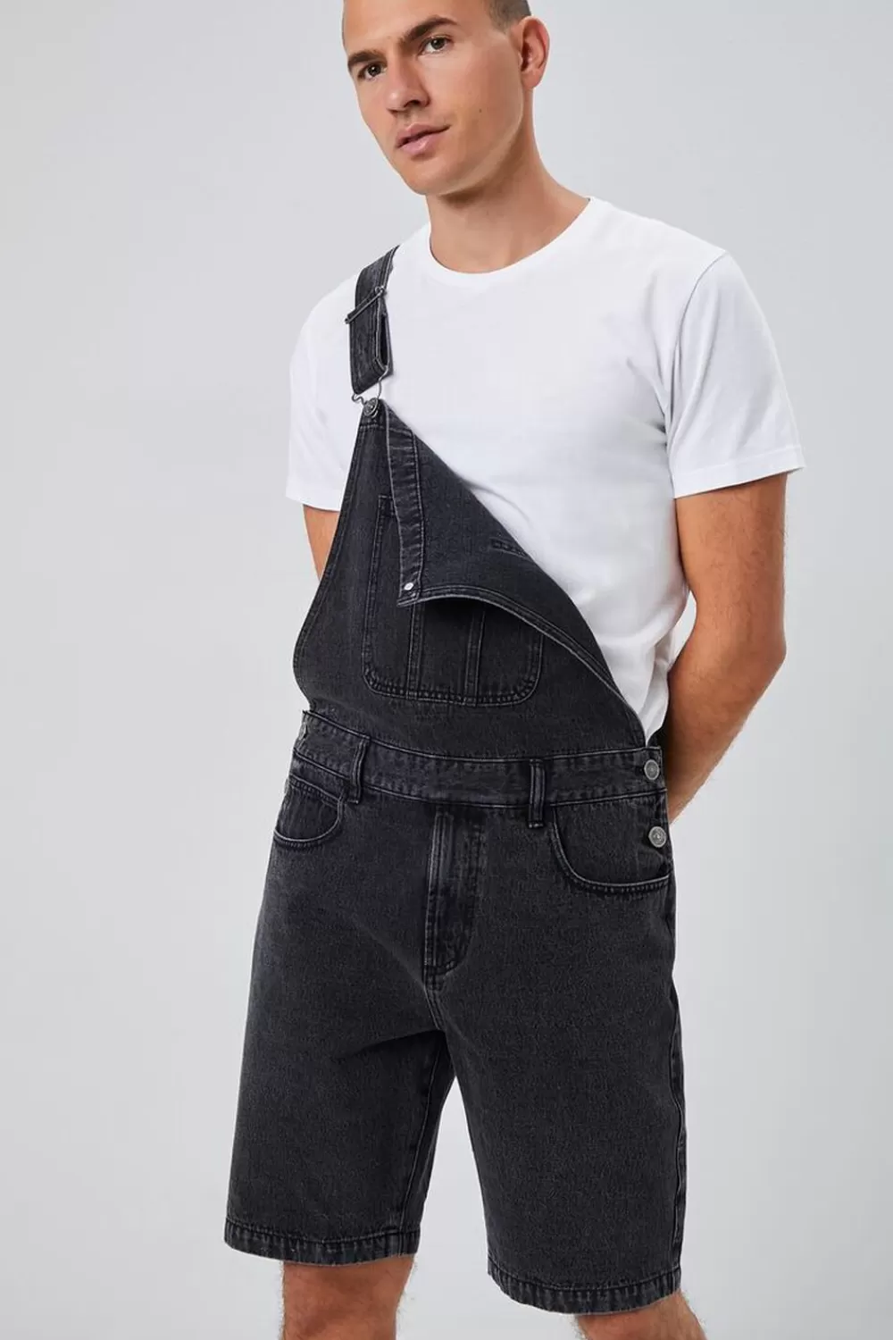 Jeans + Denim>Forever 21 Denim Overall Shorts Black