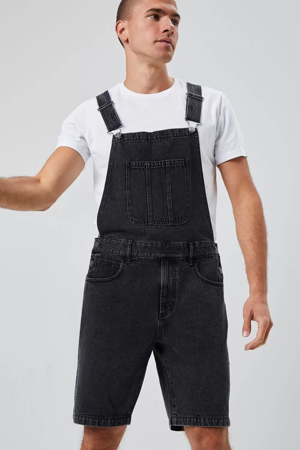 Jeans + Denim>Forever 21 Denim Overall Shorts Black