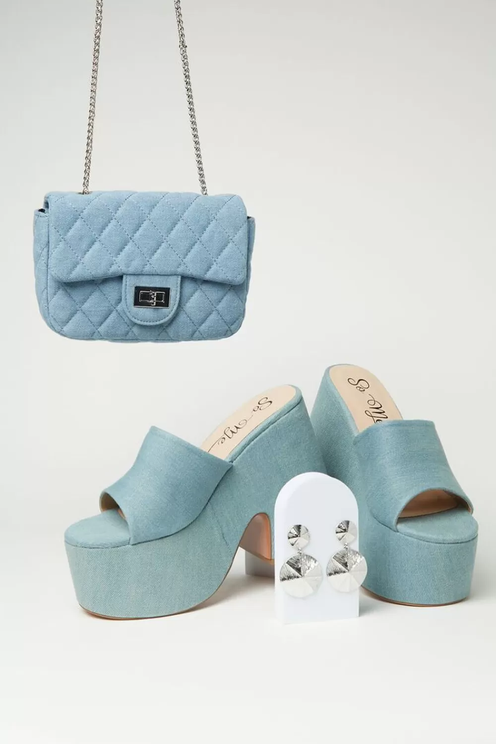 Wedges + Platforms>Forever 21 Denim Platform Wedges Blue