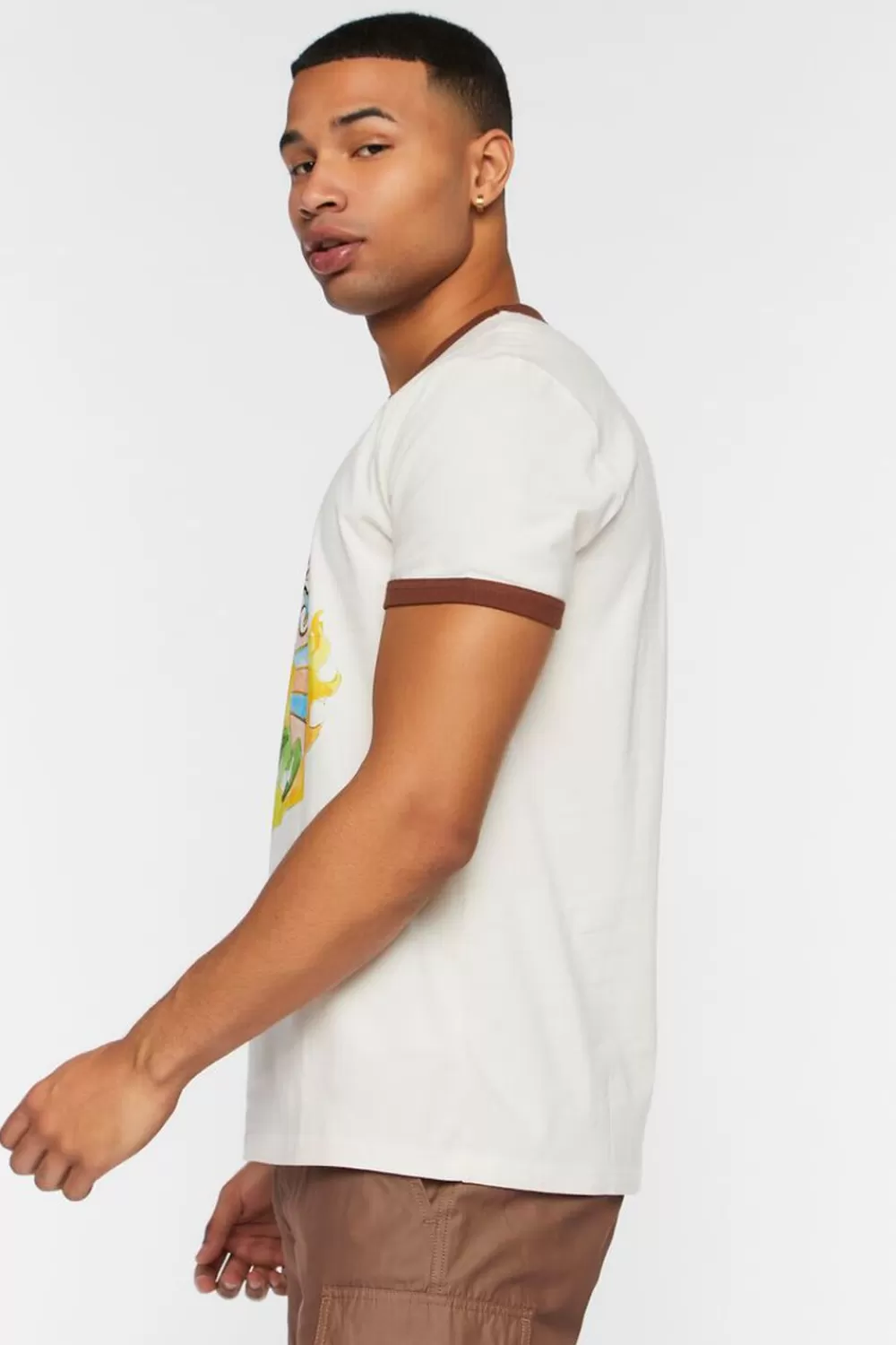 Graphic Tees>Forever 21 Desert Parties Graphic Ringer Tee Cream/Multi