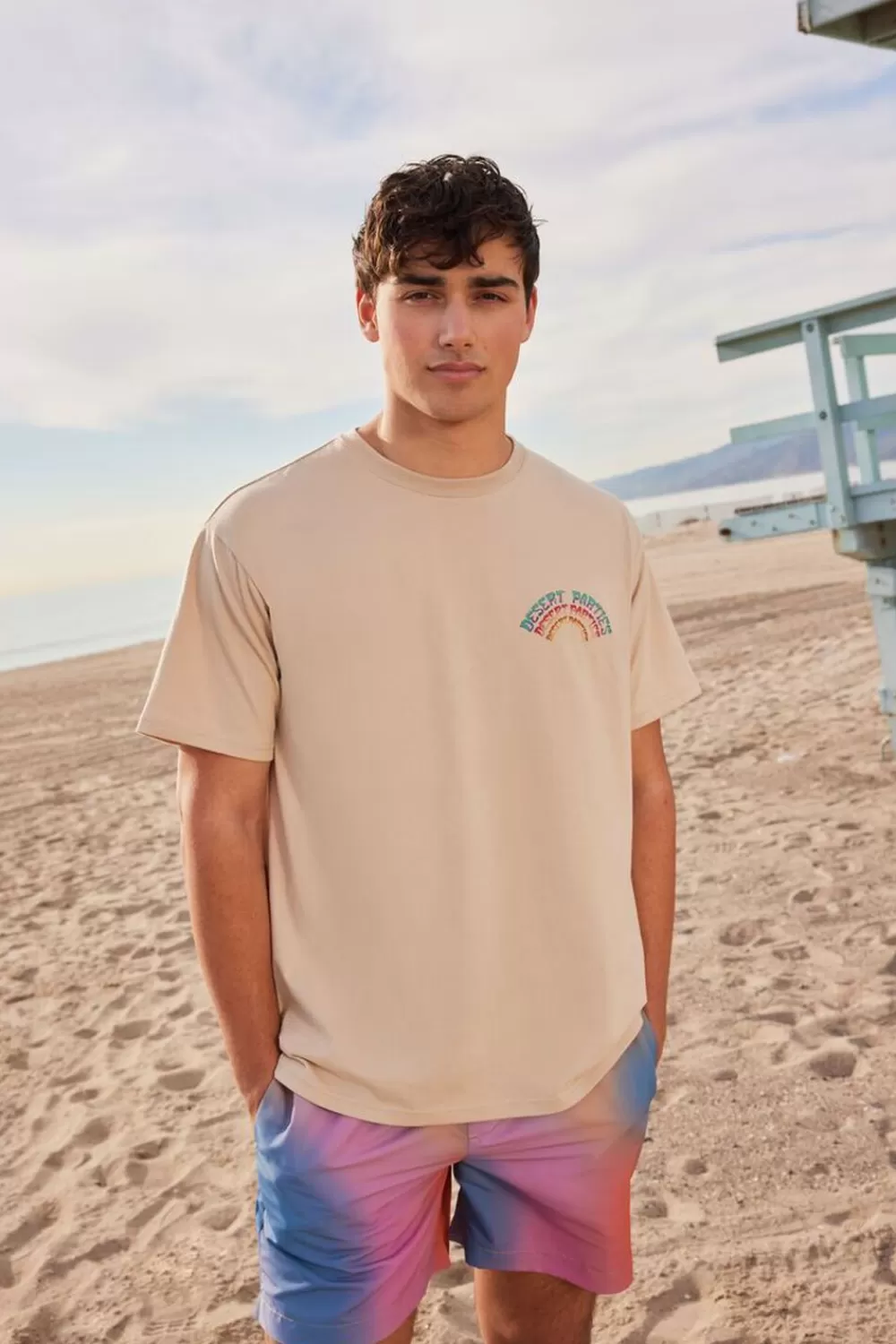 Graphic Tees>Forever 21 Desert Parties Graphic Tee Taupe/Multi
