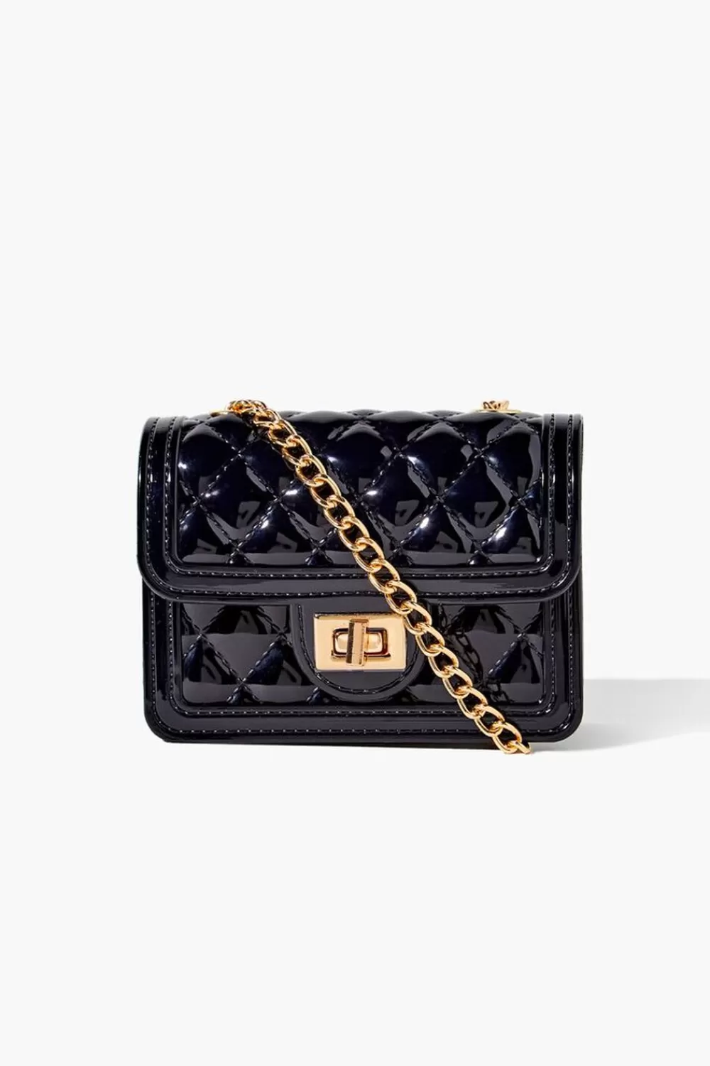 Bags + Backpacks>Forever 21 Diamond Quilted Crossbody Bag Black