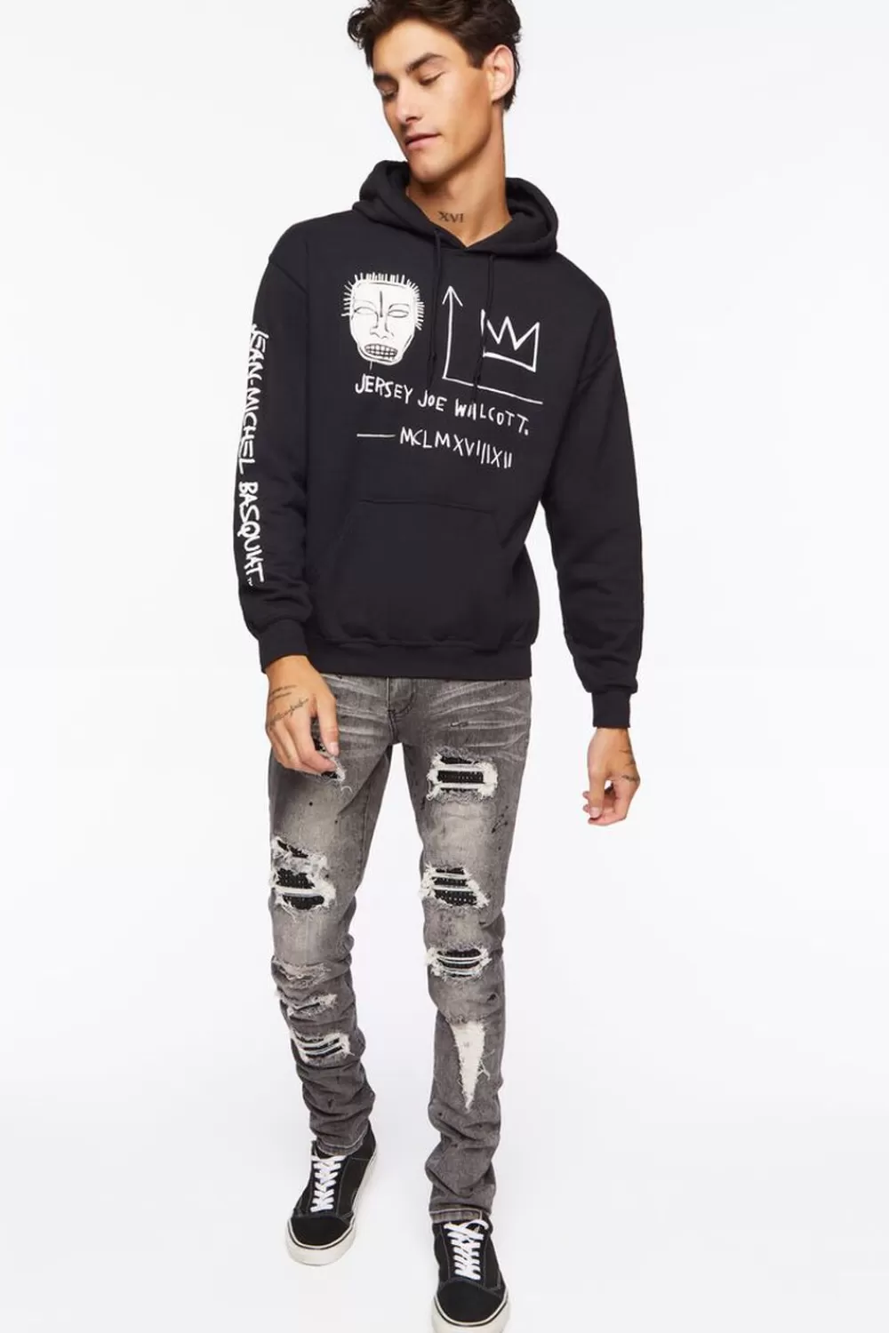 Jeans + Denim>Forever 21 Distressed Paint Splatter Skinny Jeans Grey