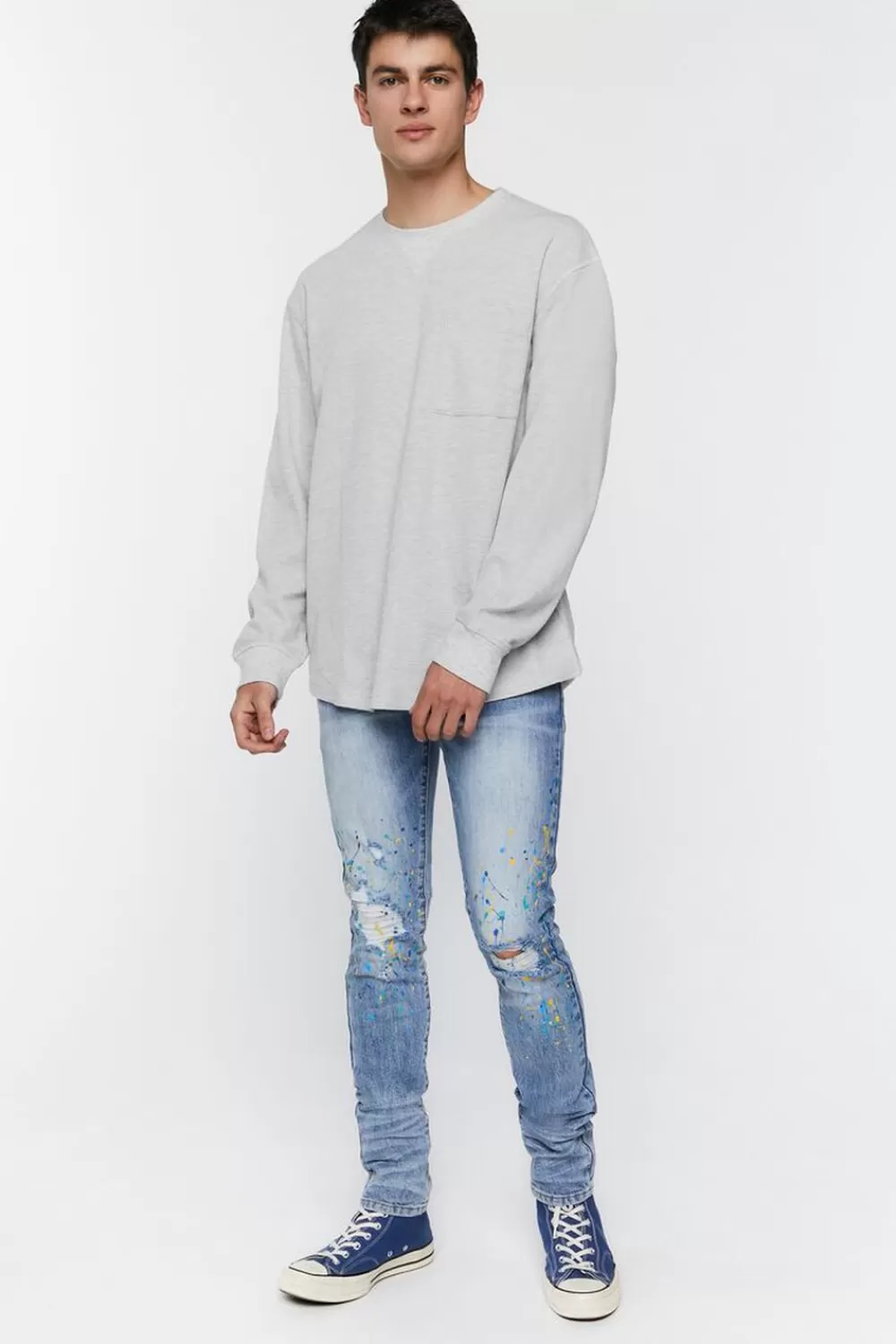 Jeans + Denim>Forever 21 Distressed Skinny Jeans Medium Denim