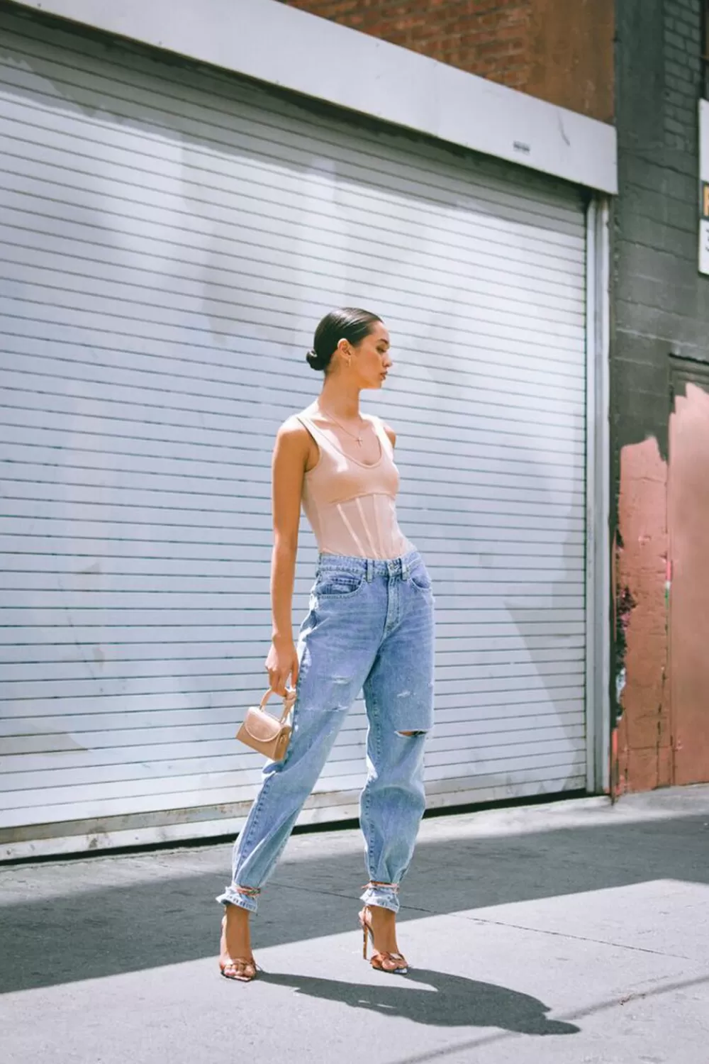 Bottoms>Forever 21 Distressed Straight-Leg Jeans Light Denim