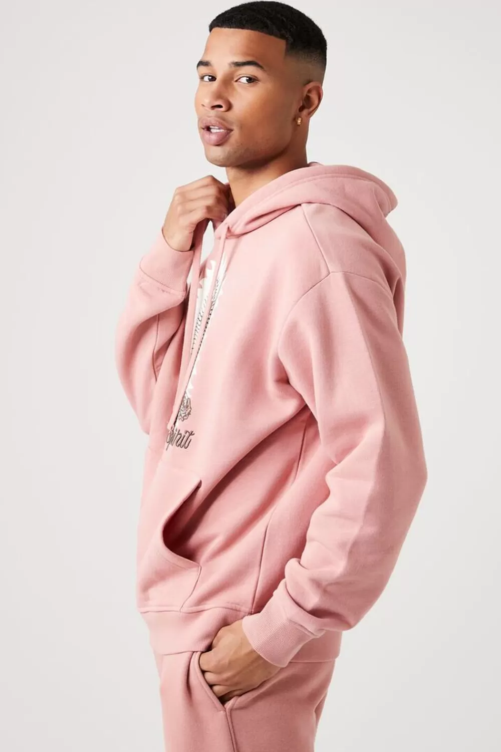 Graphic Tees>Forever 21 Divine Spirit Graphic Hoodie Mauve/Multi