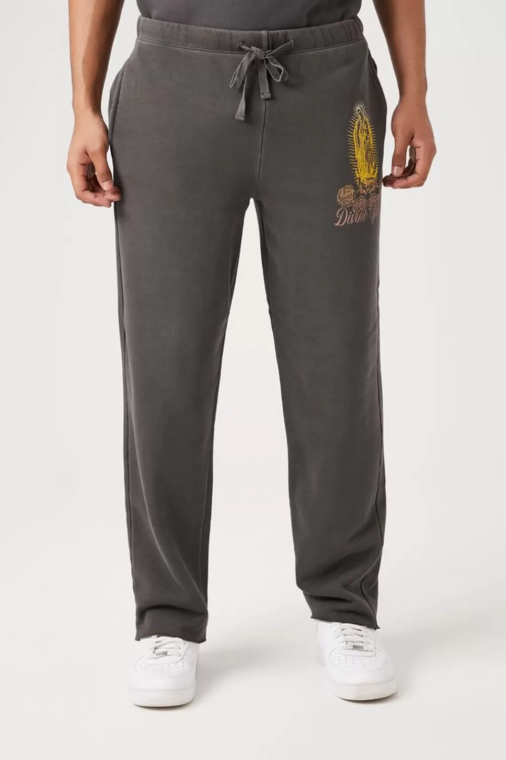 Activewear + Athletic>Forever 21 Divine Spirit Graphic Sweatpants Black/Multi