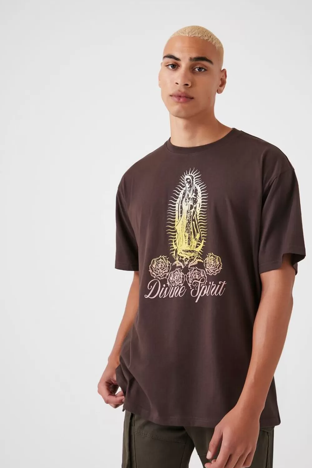Graphic Tees>Forever 21 Divine Spirit Graphic Tee Cocoa/Multi