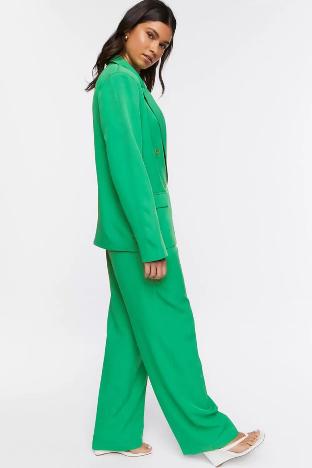 Forever 21 Double-Breasted Suit Blazer & Pants Set | Women Tops