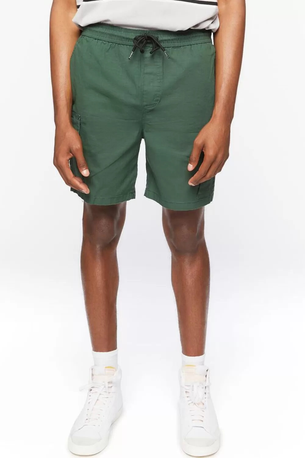 Bottoms>Forever 21 Drawstring Cargo Shorts Green