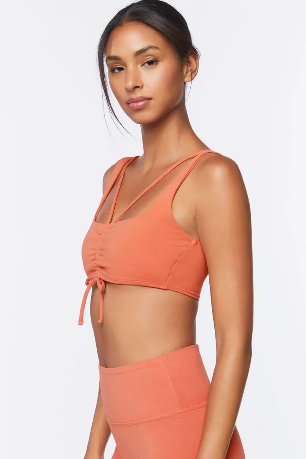 Activewear>Forever 21 Drawstring Sports Bra Powder Pink