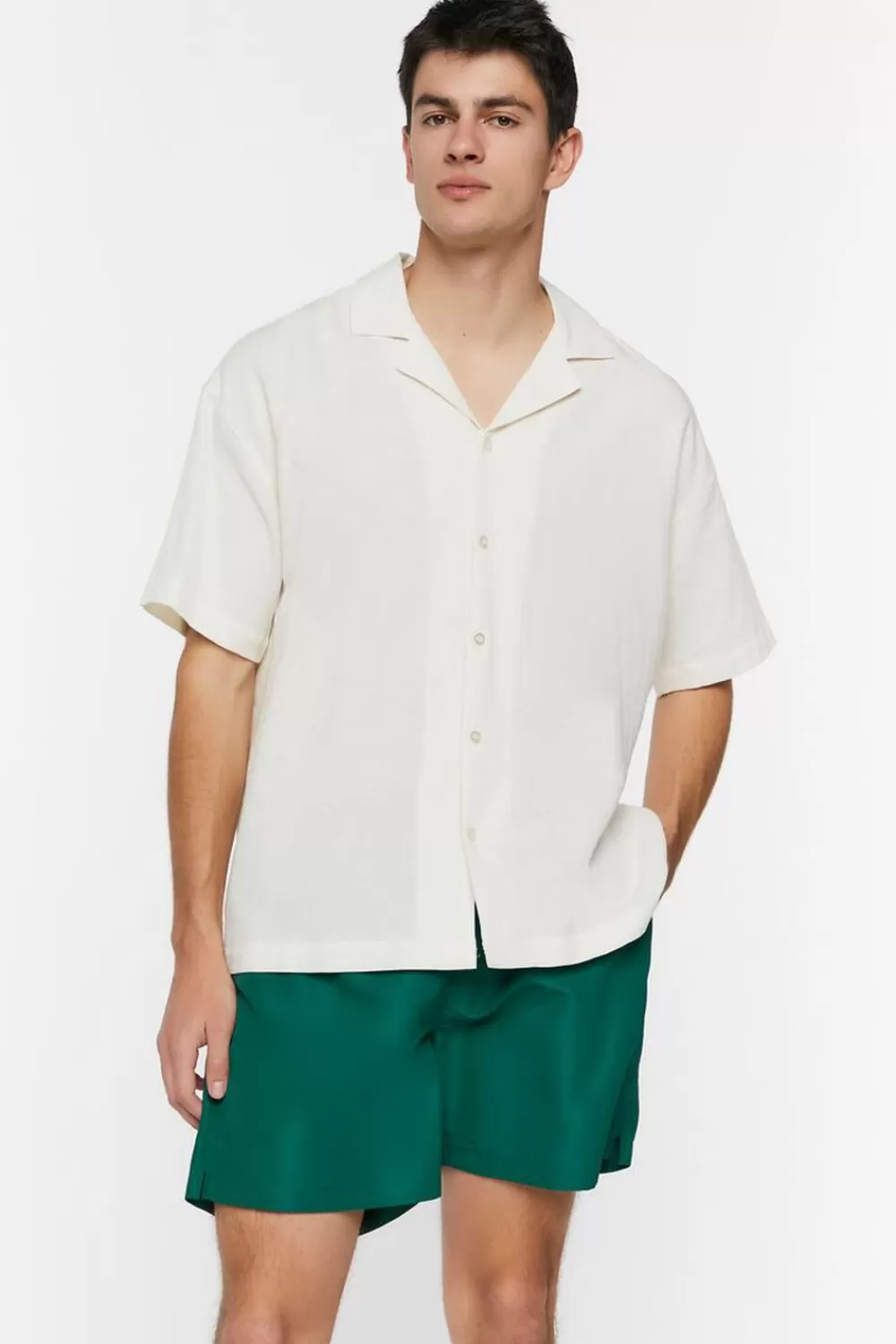 Bottoms>Forever 21 Drawstring Swim Trunks Hunter Green