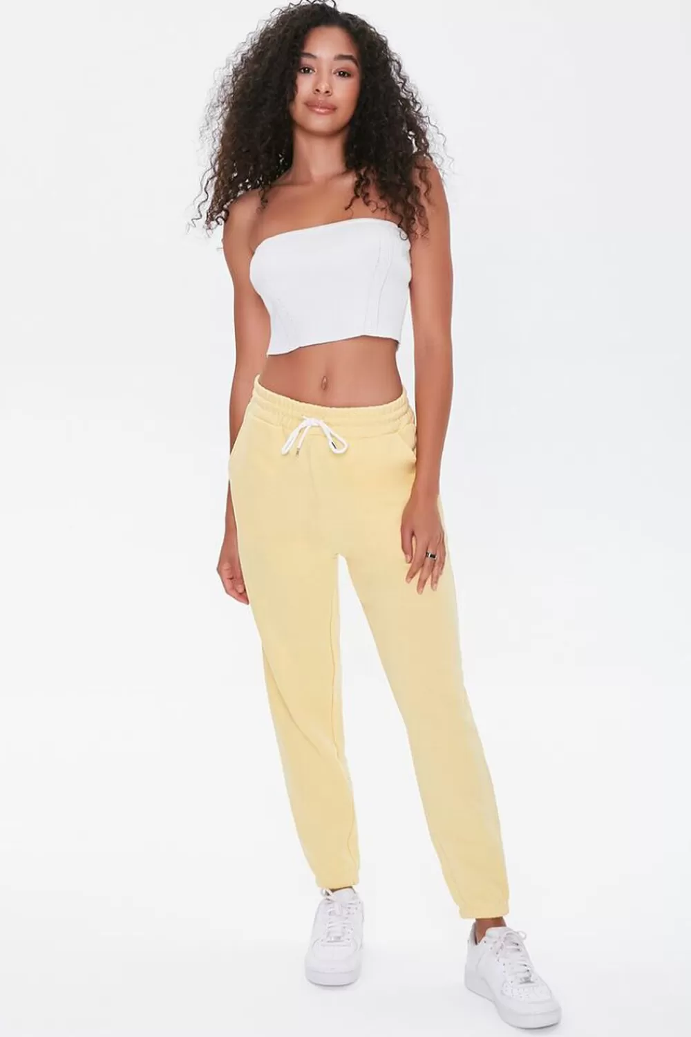 Bottoms>Forever 21 Drawstring Waist Joggers Butter