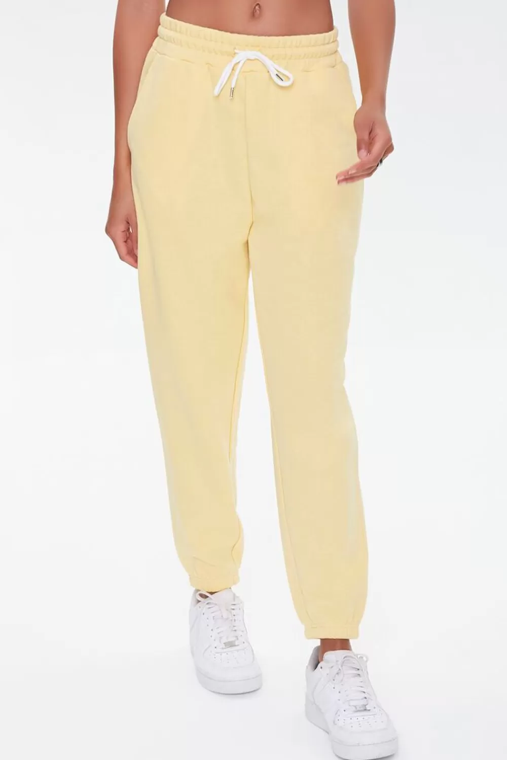 Bottoms>Forever 21 Drawstring Waist Joggers Butter